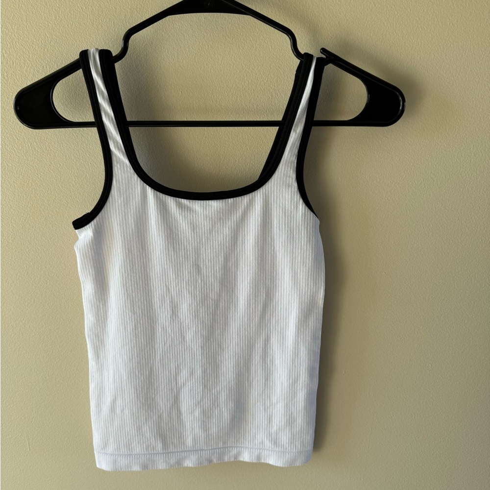 White Ribbed Tank Top - Picture 3 of 3